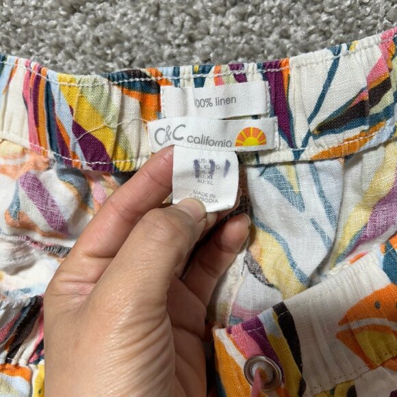 C & C California Women's XL 100% Linen Shorts - Picture 4 of 7